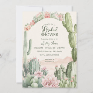 Invitation Fleurs nuptiales Cactus Boho Cowgirl