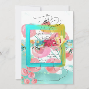Invitation *~* Fleurs Parties scintillant Abstraite moderne M