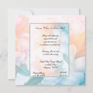 Invitation Fleurs pastel à l'aquarelle