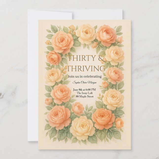 Invitation Fleurs pastel en fleurs (Devant)