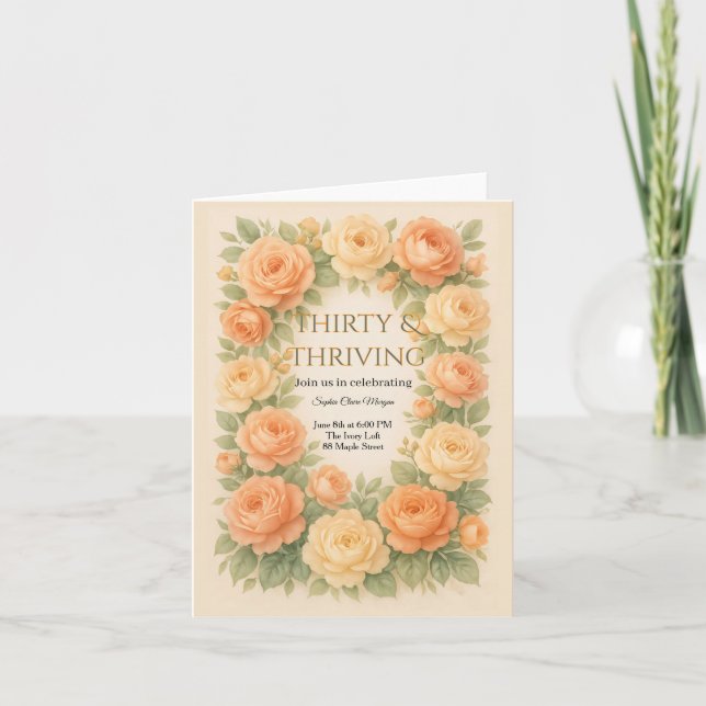 Invitation Fleurs pastel en fleurs (Devant)