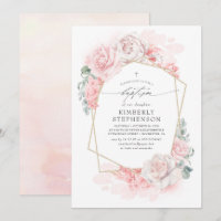 Fleurs Pastel rose doux Élégant Baptême moderne