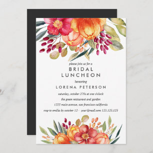 Invitation Fleurs peintes blanc Mariage du déjeuner nuptial