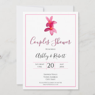 Invitation Fleurs Plumeria rose, Mariage moderne, Couples