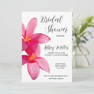 Invitation Fleurs Plumeria rose, Tropical, Floral, Bridal