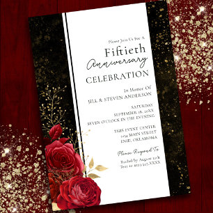 Invitation Fleurs pour les 50 ans de mariage, budget 