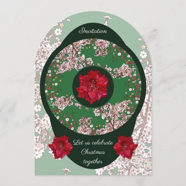 Invitation Fleurs pour Noël (Devant)
