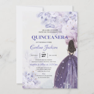 Invitation Fleurs pourpres printanières Princesse Robe Quince