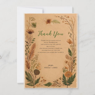 Invitation Fleurs pressées de pêche en terre cuite Merci Bohè