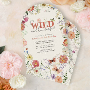 Invitation Fleurs Pressées Wild & Onederful 1er anniversaire