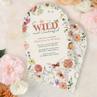 Invitation Fleurs Pressées Wild & Onederful 1er anniversaire