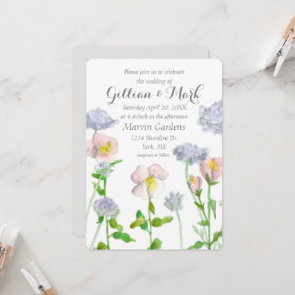 Invitation Fleurs Primrose Mariage personnalisé