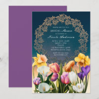 Fleurs printanières Cadre floral Élégantes invitat