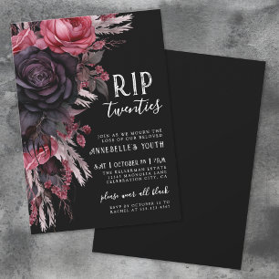 Invitation Fleurs RIP 20 ans Mort à ma jeunesse 30 ans Annive
