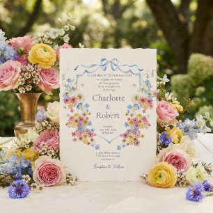 Invitation Fleurs romantiques autour du mariage botanique Cre