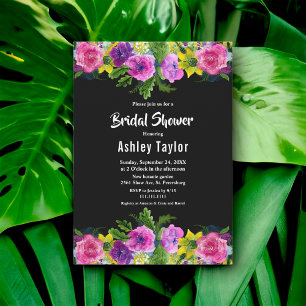 Invitation Fleurs romantiques Boho Fête des mariées Florale N