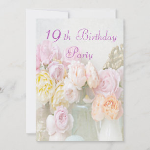 Invitation Fleurs Romantiques dans des Pots pour une Fête d'A
