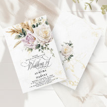 Fleurs Rose aquarelle Elégant Mariage chic