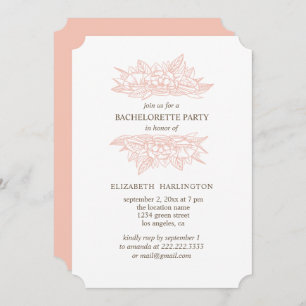 Invitation Fleurs roses. Bachelorte florale