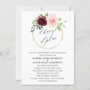 Invitation Fleurs Roses De Bourgogne Changement De Plan Maria
