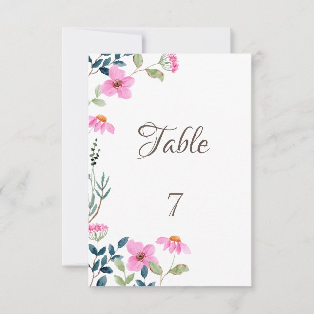 Invitation Fleurs roses de jardin (Devant)