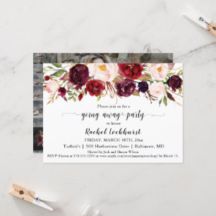 Invitation Fleurs roses de Marsala en train de disparaître Ad