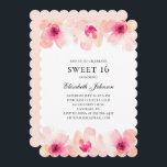Invitation Fleurs roses douces 16. 16e anniversaire de florai<br><div class="desc">Admirez l'invitation de 16 ans avec des fleurs roses. Contactez-moi,  s'il vous plaît,  si vous avez besoin d'autres articles.</div>