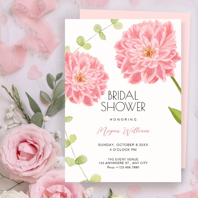 Invitation Fleurs roses en fleurs baby shower  (Créateur téléchargé)