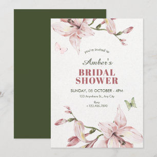Invitation Fleurs roses esthétiques floraison mariage