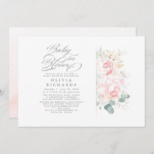 Invitation Fleurs roses mignonnes Baby Girl Baby shower Invit