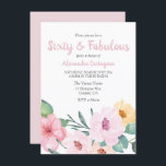 Invitation Fleurs roses mignonnes Soixante et fabuleux 60e an<br><div class="desc">Fleurs roses mignonnes Soixante et fabuleuse 60e anniversaire Voir la collection correspondante</div>