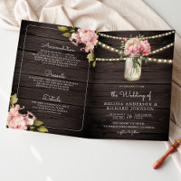 Fleurs Roses Pâles Pot en Verre Code QR Mariage en