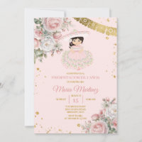 Fleurs roses Presentación De Tres Años Cute Girl