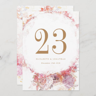 Invitation Fleurs roses romantiques de printemps Numéro de ta