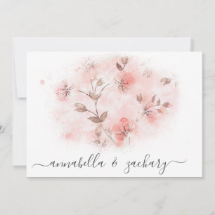 Invitation *~* Fleurs roses rousses RSVP QR AR26 MARIAGE flor