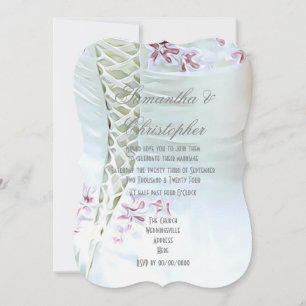 Invitation Fleurs roses sur les mariées habillent mariage