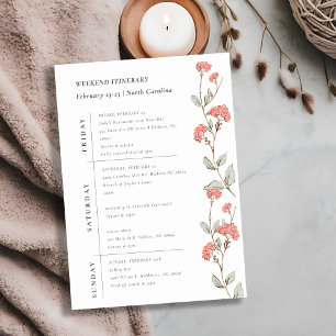 Invitation Fleurs roses Wreath Week-end Anniversaire