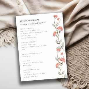 Invitation Fleurs roses Wreath Week-end Anniversaire