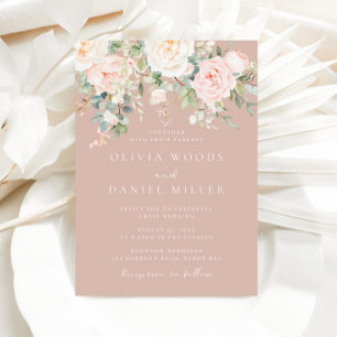 Invitation Fleurs rousses Mariage d'élégance moderne