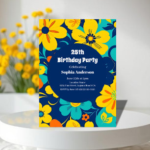 Invitation Fleurs Rush Colorées-Dopamine Style-Retro