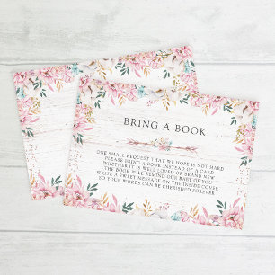 Invitation Fleurs rustiques et flèches apportent un livre