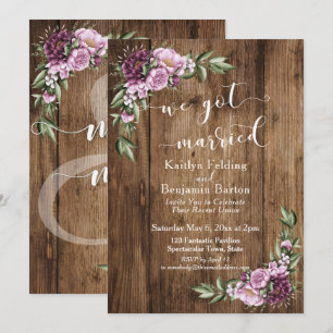 Invitation Fleurs Rustiques et Réception de Mariage uniquemen