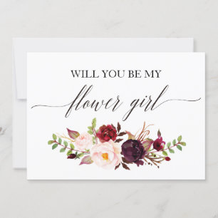 Invitation Fleurs rustiques seras-tu ma demoiselle d'honneur
