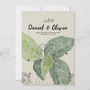 Invitation Fleurs Rustiques Vintage Économisez La Date