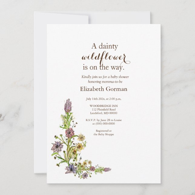 Invitation Fleurs sauvages (Devant)