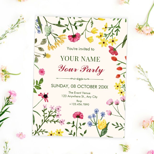 Invitation Fleurs sauvages (Créateur téléchargé)