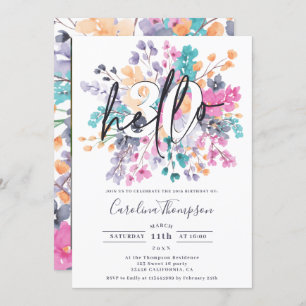 Invitation Fleurs sauvages aquarelle florale chic photo bonjo