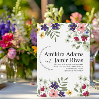 Invitation Fleurs Sauvages Audacieuses et Lumineuses de Maria