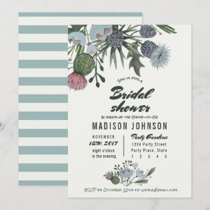 Invitation Fleurs sauvages bleu pâle Cartons d'invitation p
