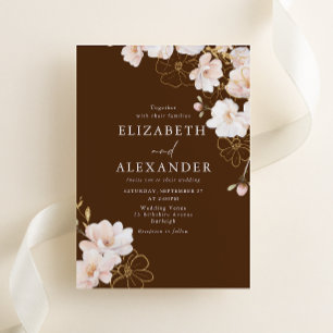 Invitation Fleurs sauvages Blush magnifique Mariage étonnant